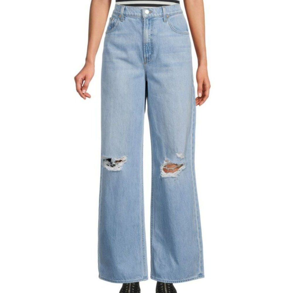 MOTHER High Rise Distressed Jeans